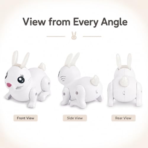 Image of Zest 4 Toyz Musical Rabbit Toy for Kids Action Walking Bunny Swings Ears & Tail Light & Sound Toy Best Birthday Gift(White)