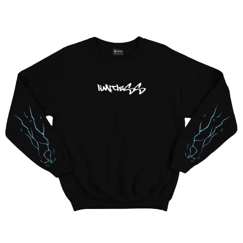 Image of ZAMS Blue Dragon Regular Sweatshirt - Premium Cotton - Regular Fit with Round Neck Full Sleeves - Black
