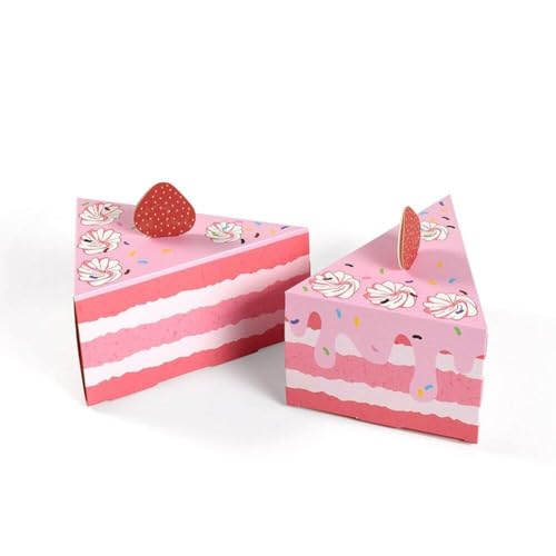 Boîte de bonbon en forme de gâteau triangulaire, pochette cadeau fête de mariage