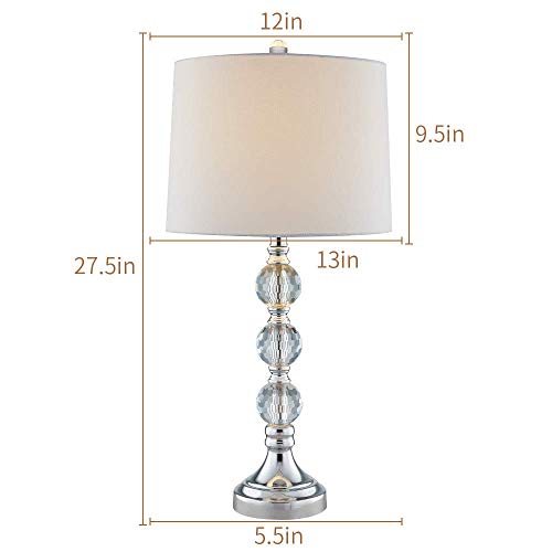Maxax 3 Pack Lamp Set, Crystal Floor Lamp And Table Lamps Set For Home Living Room Bedroom, 3-Piece Lamp Set, Chrome Finish #TOP1