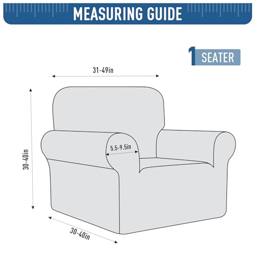 Image of TAOCOCO Stretch Chair Slipcover, 1Piece Non Slip Armchair Cover Washable Chair Sofa Slipcover with 1PCS Throw Pillow Cover, Jacquard Furniture Protector for Pets Dog(1 Seater,Chocolate)