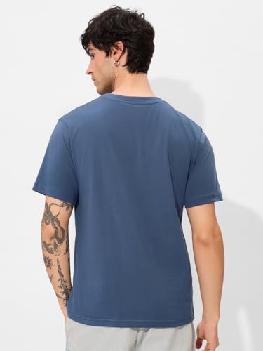 Image of The Souled Store Minions: I Love Gru Men and Boys Short Sleeves Round Neck Blue Graphic Printed Regular Fit Cotton T-Shirts