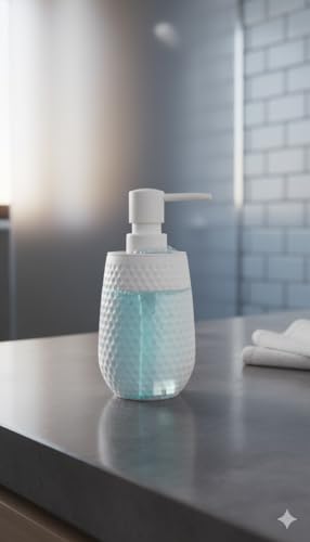 Image of Modern Acrylic Soap Dispenser Pump Bottle 330ml - Refillable Lotion, Shampoo, Hand Wash & Shower Gel Container for Kitchen or Bathroom Countertop (Pack of 1, Multicolor)