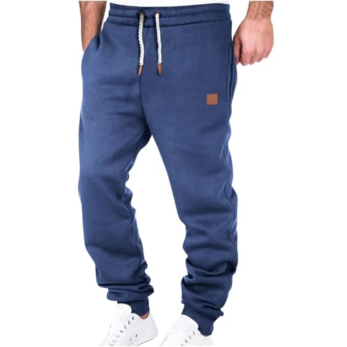 Cambkatl Men’s Casual Joggers Warm Winter Fleece Lined Drawstring Cargo Pants Hiking Outdoor Track Sweatpants with Pockets