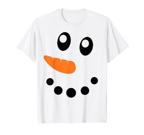 Schneemann Kostüm Gesicht lustiges Damen Kinder Kind Herren T-Shirt