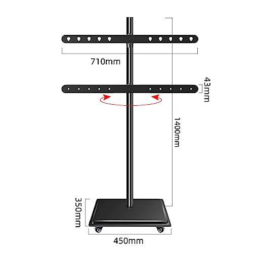 Soporte móvil para TV de 32-65 pulgadas con ruedas y altura ajustable miniatura 2