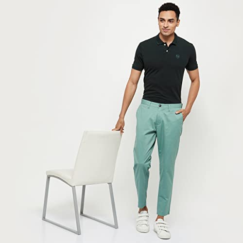 Image of Max Men Mid Rise Solid Carrot Fit Chinos