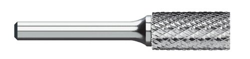 Titan TB19315 Solid Carbide Bur, Standard Cut, Cylindrical, 3/4" Size, 1/4" Shank Diameter, 2-3/4" Overall Length, 3/4" Diameter, 1" Length of Cut, SA-7