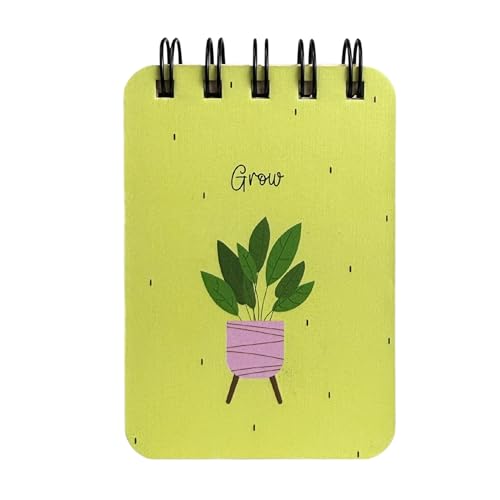Image of Spiral Pocket Notebook (7.5 x 11 cm) | Cute Mini Notepad | Small Handy Notebook for School, Office & Personal Notes (Grow)