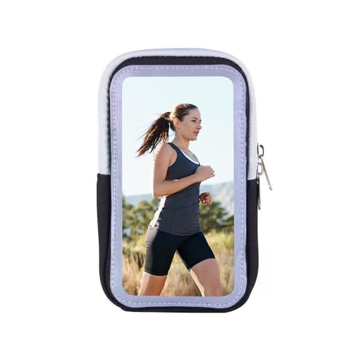 Brazalete Deportivo, Brazalete para Correr para Teléfono con Correa Ajustable, Bolsillo con Cremallera y Orificio para Auriculares,Brazalete con Soporte con Protección contra el Sudor, Adecuado 6.5''
