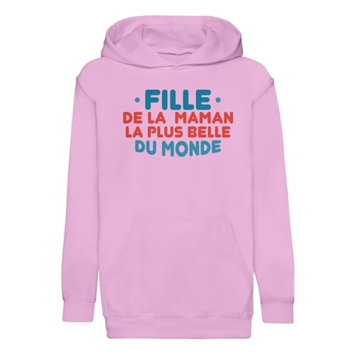 Sweat à capuche enfant fille maman la plus belle du monde parfait pour l'école et les loisirs