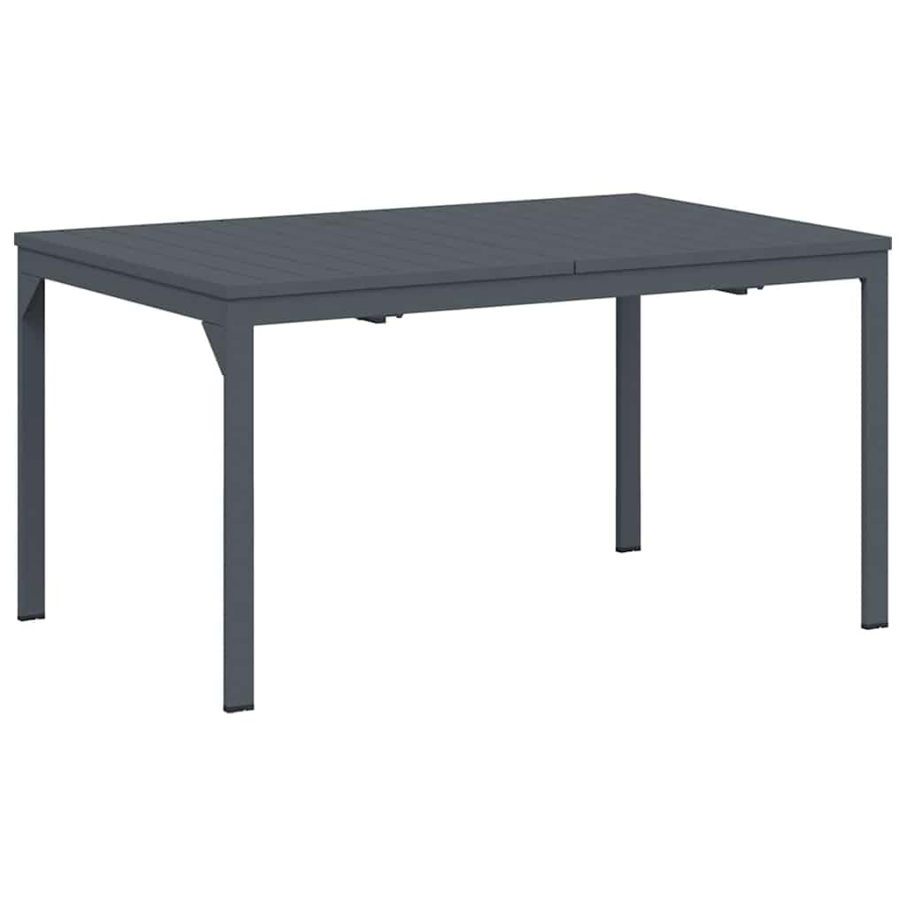 Tavolo da giardino allungabile antracite, 210 x 90 x 73 cm, tavolo da terrazza pieghevole in acciaio per esterni, tavolo da pranzo rettangolare per giardino e terrazza, salvaspazio