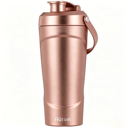 Autsel Protein Shaker - 750ml Stainless Steel Shaker Bottle for Fast