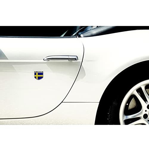 Image of 1Pc Swedish Flag Car Stickers Sweden Flags Aluminium Car Decals Logo 1.97inch Auto Body Emblem Badge Decal Bumper Stickers for Cars Truck for SAAB