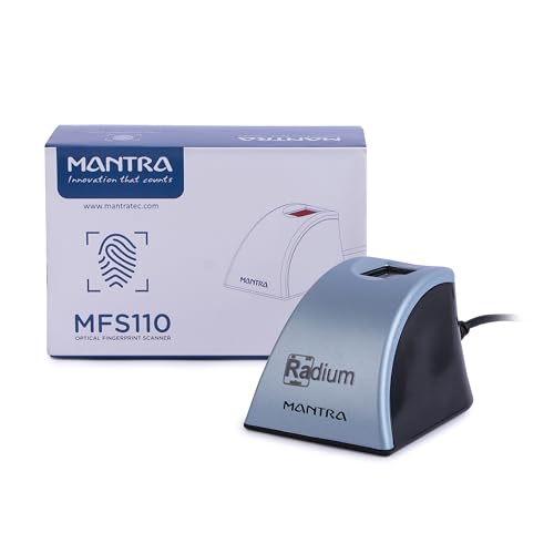 Image of Radium Box Mantra Mfs 110 L1 Biometric Single Fingerprint Scanner | Aadhaar Authentication Device | Updated Rd Service | High Securety And Fast Scanning | Reliable And Durable