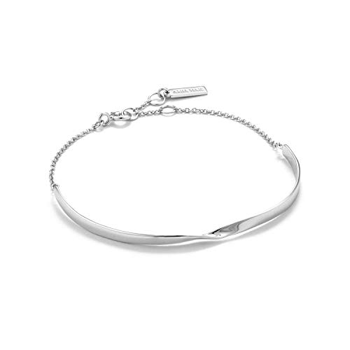 ANIA HAIE 925 Sterling Silver Elegant Minimalist Spiral Twist Layer Unusual Stacking Bracelet for Women