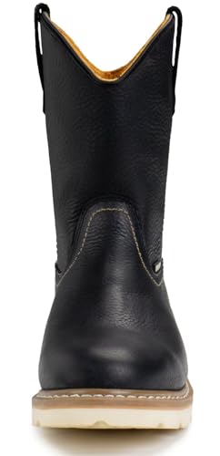 Image of SUREWAY 10in Mens Steel Toe Waterproof Wellington Work Boot,Heavy Duty Pull On Leather Work Boots,GoodyearWelted,Full Grain Leather,Industrial Safety boot Classic Cowboy Boot,EH Rated