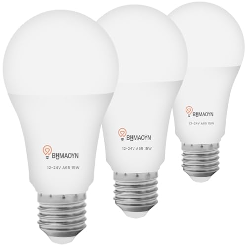 Ampoule LED E27 12V 24V 15W blanc neutre 4000K basse tension pour systeme solaire