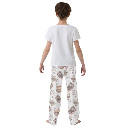 Cute Little Cat Boys Pants for Kids Jogger Pants with Pockets S-XL3