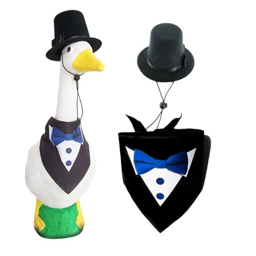 Gwtdtoad Conjunto de atuendos de Gansos de Porche, Ropa de Estatua de Gansos,Disfraz de decoración de Gansos de Bodas | Grandes Sombreros de Figuras de Aves acuáticas de 23 Pulgadas de Altura Bordes
