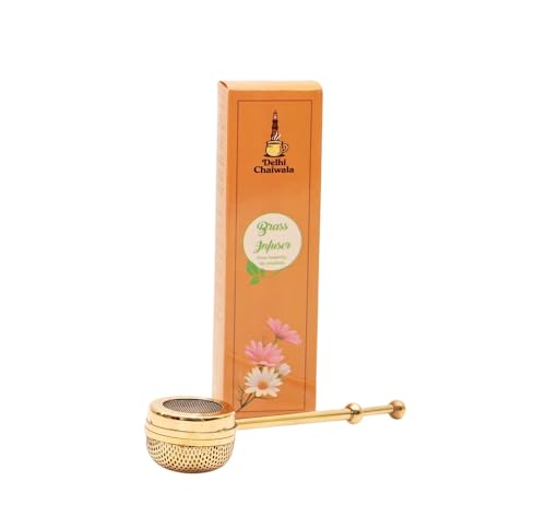 Image of Delhi Chaiwala Premium Lead-Free Brass Infuser | Food-Grade, BPA-Free, Sustainable Strainer | Durable Filter for Loose Leaf | Not for CTC or Powder-FBA