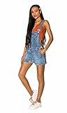  Nina Carter Art. R593 Damen Kurz Jeanslatzhose Denim Overall Jumpsuit Kurze Latzhose Sommer (Blau (R593), XL, x_l)