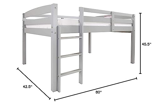 Concord Junior Loft Bed, Twin, Grey