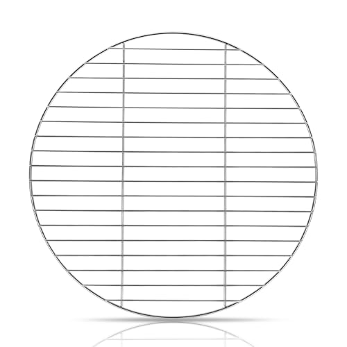 Peviasot Grillrost Edelstahl 55 cm Rund 304 Edelstahl BBQ Grillgitter Stabil 6mm Draht Flach Silber Ersatzrost für Holzkohlegrill Kugelgrill & Garten BBQ