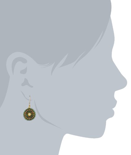 Miguel Ases Small Green Round Drop Earrings #TOP1