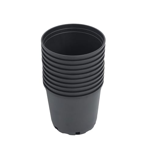 labworkauto Nursery Pot 1 Gallon 1 Gal 2 Gal 3 Gal 5 Gal 7 Gal 10 Gal 15 Gal Nursery Container Injection Molded Pot Fit for Plants Soil Growers or Hydroponics (10 2 Gallon)