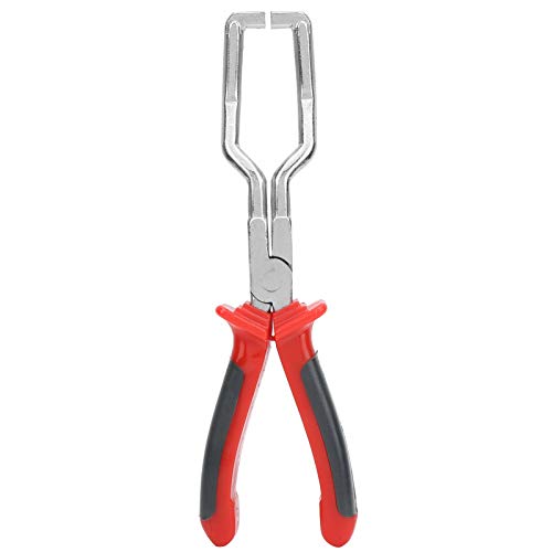 Miskall Fuel Line Pliers, Gasoline Filter Caliper Red Clip Pliers Hose Release Disconnect Removal Hand Tools for Car Auto Maintenance Red Handles