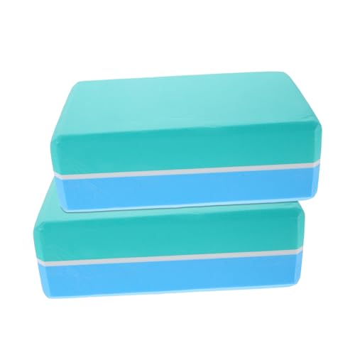 TOBBOMEY 2 Piezas Bloques Yoga Alta Densidad Espuma EVA Antideslizantes Azul Portátil Soporte Equilibrio para Estiramientos Fitness