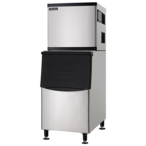 Full Cube Large Capacity Commercial Ice Machine with Insulated Storage Bin - 350 lb - Air Cooled