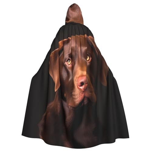 Manteau à capuche adulte fini les déguisements inconfortables cape longue fête labrador marron