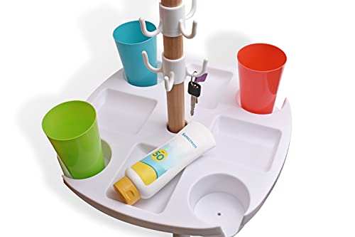 Colourful Counties 16" Umbrella Table For Beach, Pool Or Patio - Complete With Beach Umbrella Sand Anchor And Beach Umbrella Hooks #TOP1