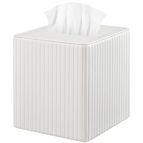 XNONE PU Leather Tissue Box Cover Square Tissue Box Holder for Bathroom Vanity Countertop Night...