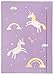folia 69013 - Sammelmappe A3 Hot Foil Magic Unicorns, aus stabilem Karton mit Gummiband