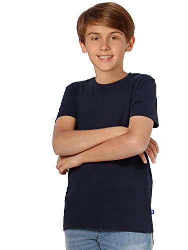 Image of JACK & JONES Solid Cotton Shirt Collar Boys T-Shirt