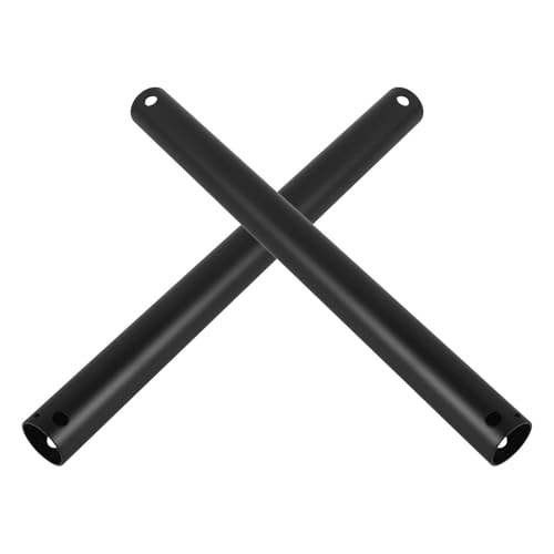 IWOWHERO Varillas de Extensión para Ventilador de Techo 30 Cm, 2 Piezas, Varilla de Metal Negra Compatible, Resistente y Fácil de Instalar para Dormitorios y Salas de Estar