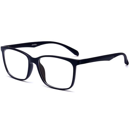 ANRRI Blaue Licht Blockieren Brille,Blaulichtfilter Brille,Gaming Brille UV-Schutz für PC, Handy und Fernseher,Herren/Damen（schwarz）