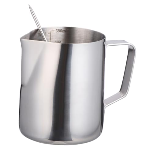 UKCOCO Pichet à lait inox avec latte art pen mousseur lait anti double échelle pour espresso cappuccino et professionnels du café