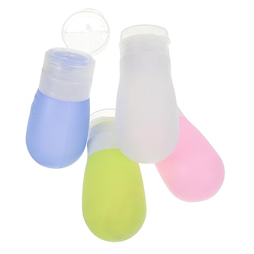 VERDANVERSE 4 piezas Botellas de Viaje Reutilizables de Silicona Contenedor Portátil para Champú Lociones y Jabones Botes Rellenables de Viaje Compactos y Ligeros Kit de Accesorios Colores
