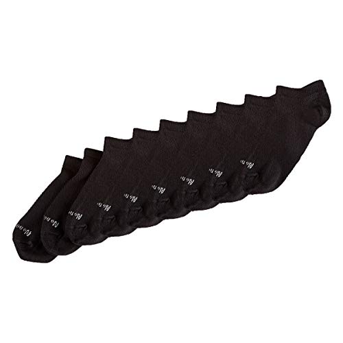 No Nonsense womens Soft & Breathable Ventilated No Show Liner Socks, Black - 9 Pair Pack, 43931 US