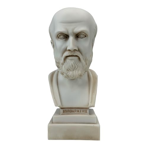 Médico busto de Hipócrates en mármol gris para decorar salas de espera 2