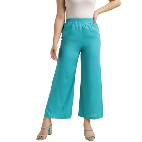 Image of Fabclub Women's Heavy Rayon Solid Plain Palazzo