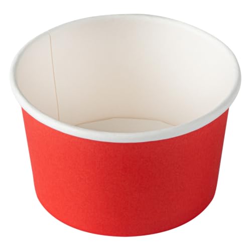 Image of Coppetta 5-Ounce Dessert Cups, 50 Disposable Ice Cream Cups - Lids Sold Separately, Sturdy, Red Paper Frozen Yogurt Bowls, For Hot And Cold Foods, Perfect For Gelato Or Mousse - Restaurantware