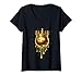 Women's Gold Dripping Basketball Trendy Urban Respect The Drip V-Neck T-Shirt