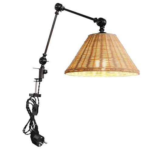 FSLiving Industrial Klemmleuchte Braun BD3090