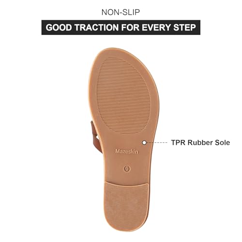 mazeskin Girls's Reminiscence Foam Two Braid Band Comfy Summer time Flat Slide Sandals - Image 6