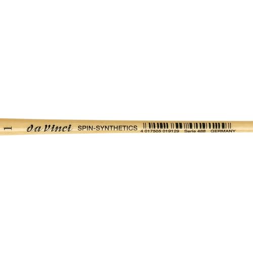 Image of da Vinci Watercolor Series 488 CosmoTop Spin Paint Brush, Round Synthetic with Lacquered Natural Handle, Size 1 (488-01)